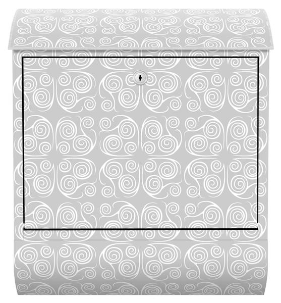 Briefkasten Modernes Ornament Grau - Stahl - 39 x 46 x 13 cm