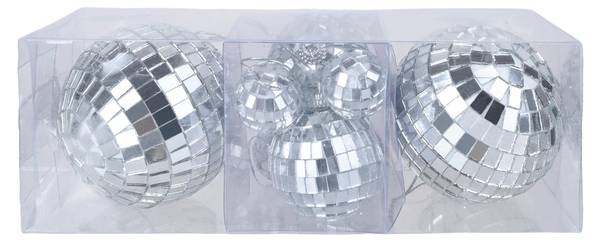 Dekohänger DISCO 8-teilig Silber - Glas - Kunststoff - 1 x 1 x 1 cm