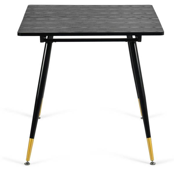 Esstisch WHALEN DK BG Schwarz - Gold - Holzwerkstoff - 80 x 75 x 160 cm
