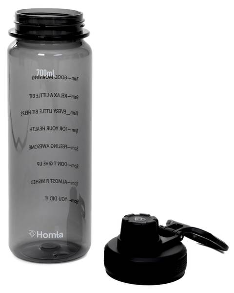 Trinkflasche LUNARE Graphit Schwarz - Kunststoff - 6 x 20 x 6 cm