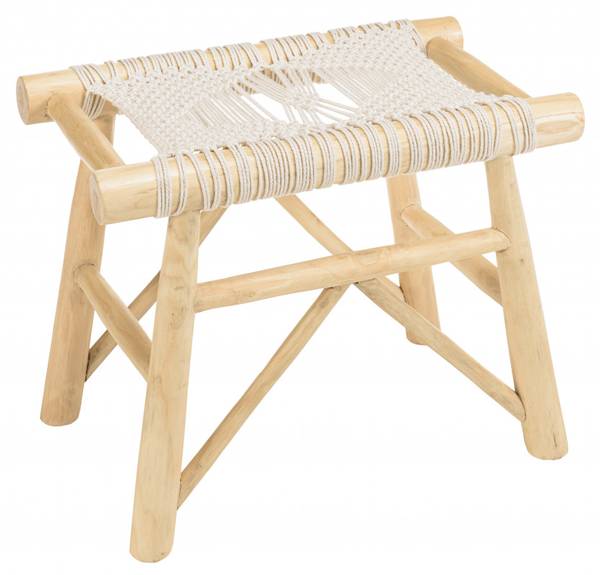 Hocker WILL Braun - Massivholz - 35 x 46 x 55 cm