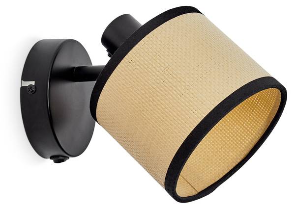 Wandleuchte Tamarispa Beige - Schwarz - Metall - 13 x 12 x 13 cm