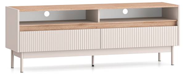 Meuble TV DUNEA Gris - Mélamine - 154 x 55 x 40 cm
