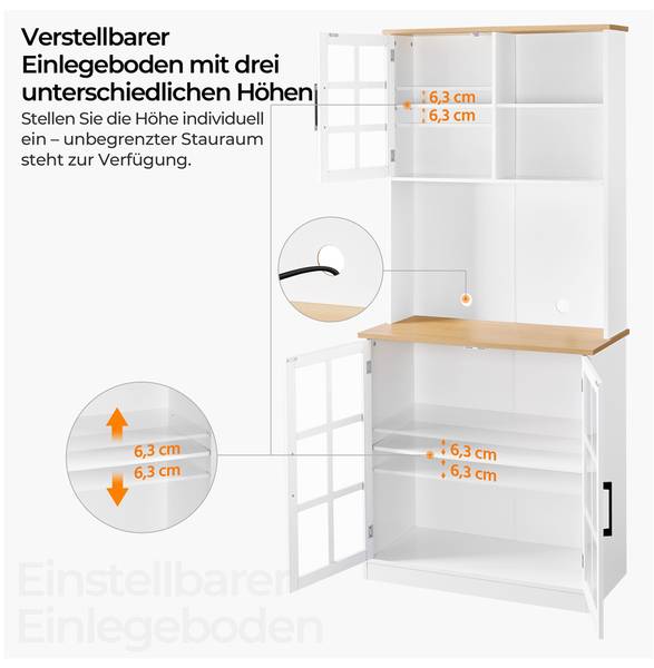 Buffetschrank ARE34 Weiß - Holzwerkstoff - 80 x 183 x 37 cm