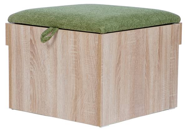 Eckbank mit Truhe Tisch II (4er Set) Grün - Eiche Dekor