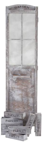 Paravent M66 bruin - grijs - paulownia - 180 x 170 x 22 cm