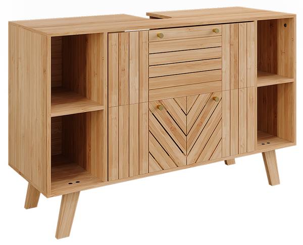Meuble sous vasque simple Lucie 58722 Marron - Bois manufacturé - 100 x 65 x 36 cm