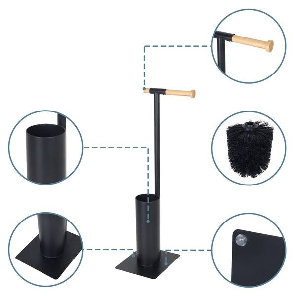 Toilettenbürste 53155 Schwarz - Bambus - 21 x 13 x 68 cm