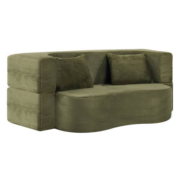 Schlafsofa NEXUSQUASI Grün - Chenille - Polyester - 180 x 70 x 55 cm