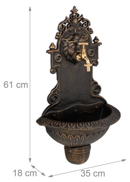 Fontaine extérieure de jardin Doré - Laiton - Fonte - 35 x 61 x 18 cm
