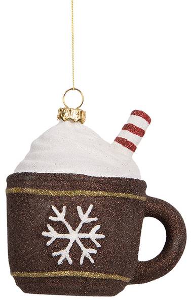 Kersthanger CH66096 bruin - kunststof - 7 x 10 x 9 cm