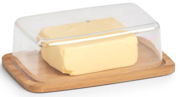 Butterglocke, Bambus/Kunststoff Braun - Bambus - 13 x 6 x 19 cm