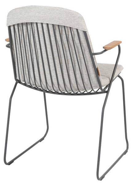 Tuinstoel Veneto grijs - aluminium - 66 x 87 x 59 cm