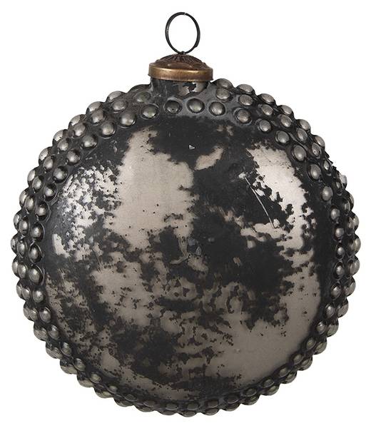 Kerstbal Winter 44261 zwart - glas - 6 x 15 x 15 cm