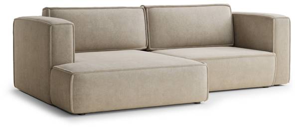 Ecksofa Velto Beige - Armlehne davorstehend rechts - Ecke davorstehend links - Longchair davorstehend links