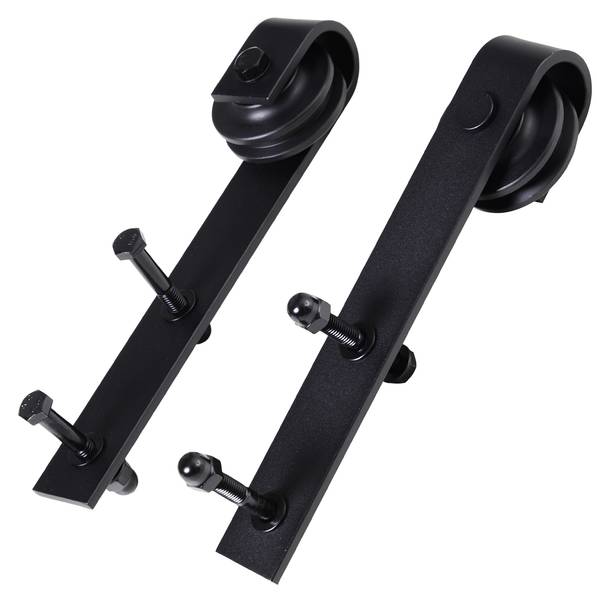 Schiebetür-Beschlagsatz B81-020 Schwarz - Metall - 4 x 1 x 200 cm