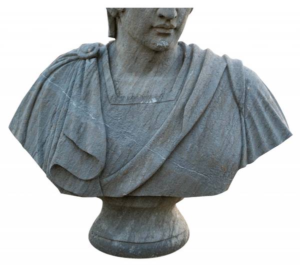 Büstenkopf ROMA Grau - Stein - 28 x 86 x 70 cm