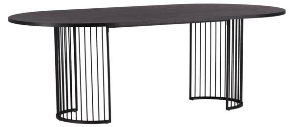 Eettafel Hamneskar zwart - plaatmateriaal op houtbasis - metaal - 220 x 75 x 110 cm