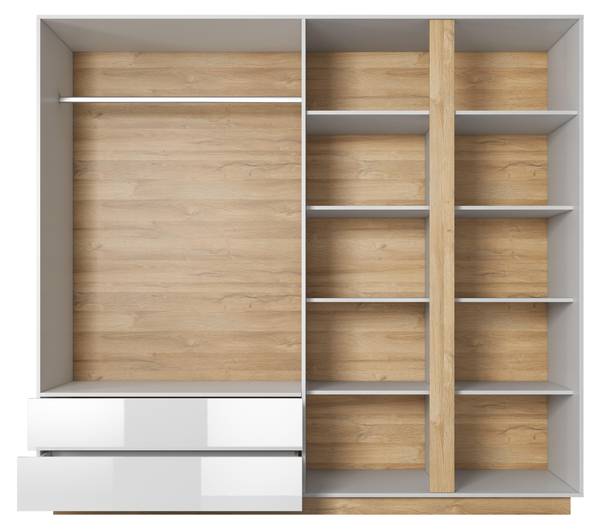 Kleiderschrank ARCADE WR220 4D2D1 Weiß - Melamin - 220 x 203 x 54 cm