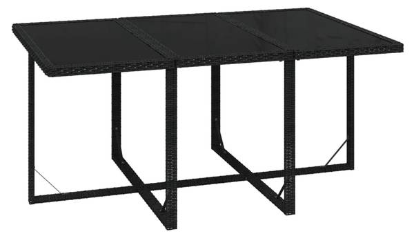 Tuinset 3012316-15 Set van 7 zwart - polyester - polyethyleen - 107 x 74 x 163 cm