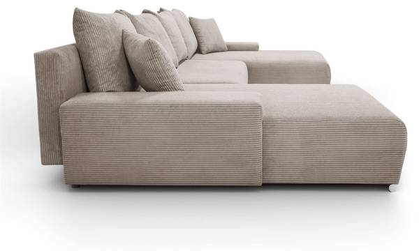 Ecksofa LAVIO U mit Schlaffunktion Beige - Polyester - 348 x 93 x 188 cm