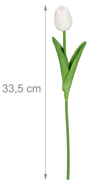 Künstliche Tulpen im 24er Set Grün - Weiß