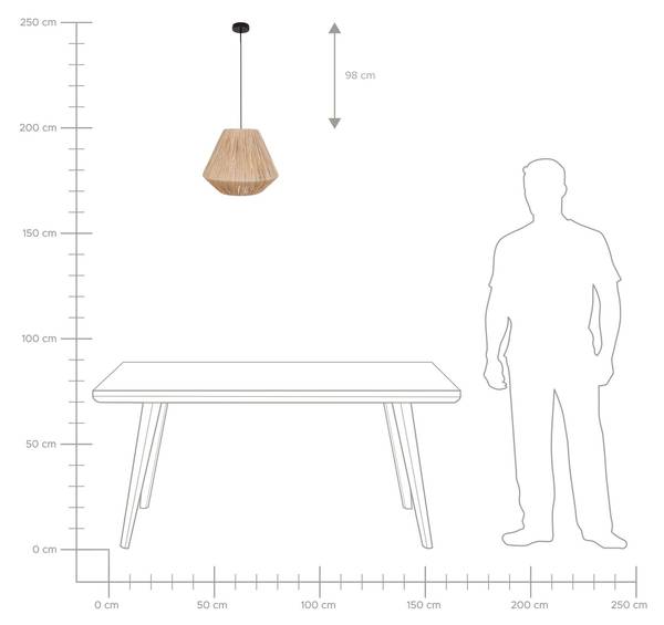 Lampe suspension DAMIT Noir - Bleu - Fibres naturelles - 33 x 125 x 33 cm