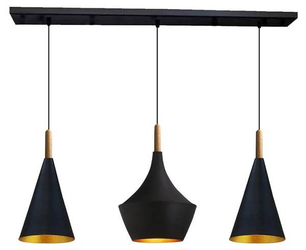 Pendelleuchte Ystad Schwarz - Metall - 16 x 36 x 85 cm