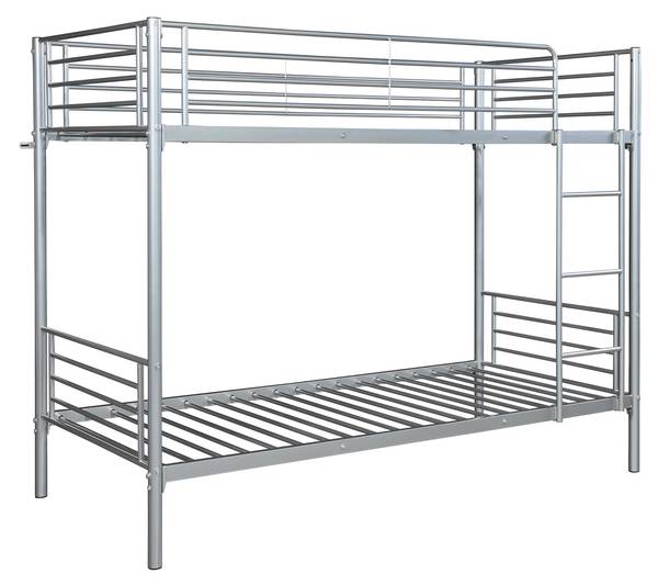 Metall-Etagenbett Soppsar Silber - Metall - 97 x 165 x 209 cm