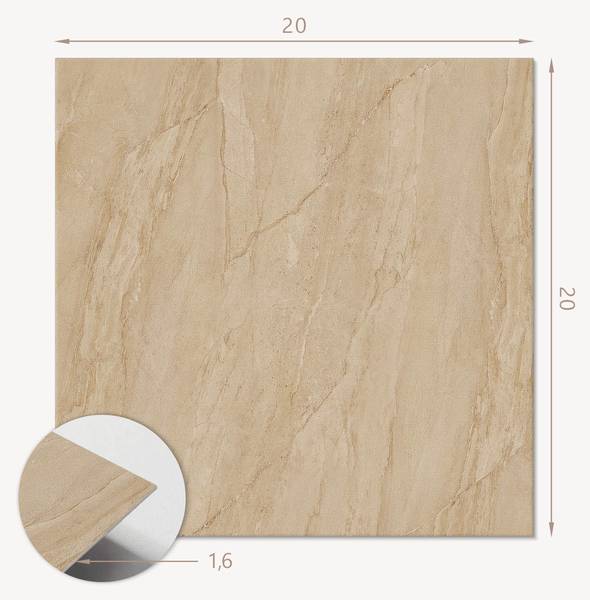 Vinylfliese MarmorImit 20er-Set Beige - Vinyl - 20 x 20 x 1 cm