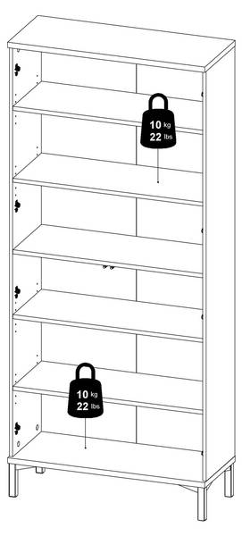 Vitrine Lisanne Weiß - Holzwerkstoff - 36 x 203 x 89 cm
