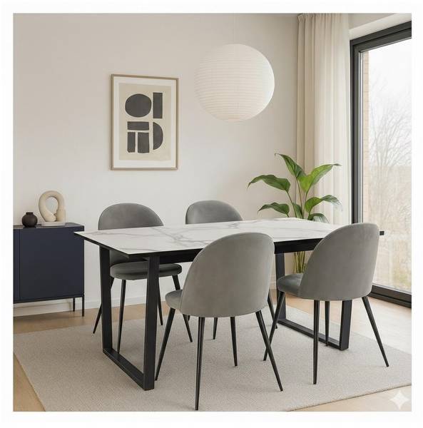 Essgruppe Tilst (5-teilig) Glas Grau - Grau - Multicolor - Weiß