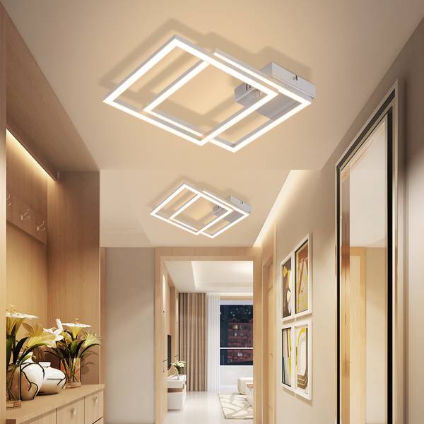 LED Pendelleuchte Cage Ⅲ Silber - Kunststoff - 40 x 7 x 40 cm
