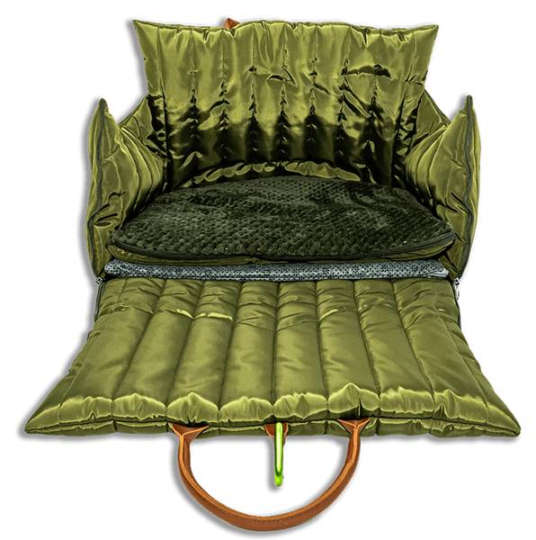 Hundetragetasche Sunny Grün - Kunststoff - Kunstfell - Textil - 35 x 35 x 45 cm