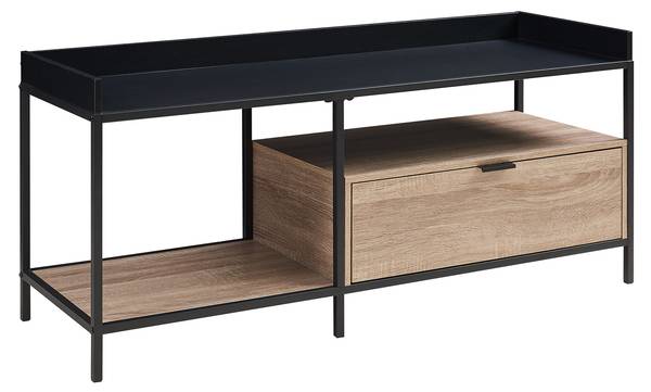 Fernsehtisch Belana Schwarz - Braun - Holzwerkstoff - Metall - 40 x 54 x 120 cm