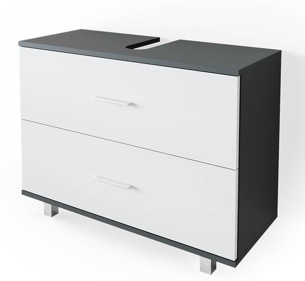 Waschbeckenunterschrank Ilias 34587 Anthrazit - Weiß
