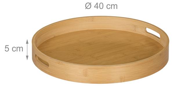 Plateau de service en bambou Marron - Bambou - Bois manufacturé - 40 x 5 x 40 cm