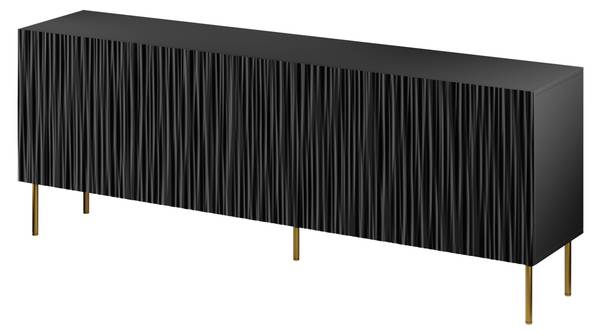 Kommode Jungle 190 Schwarz - Holzwerkstoff - 190 x 75 x 41 cm