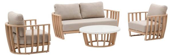 Gartenmöbel LEMINDO Massivholz - 180 x 86 x 275 cm