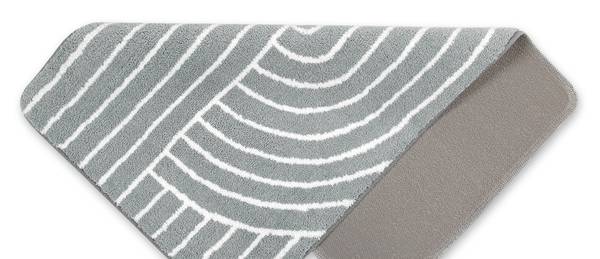 Badteppich Hilda Grau - Polyester - 80 x 2 x 150 cm