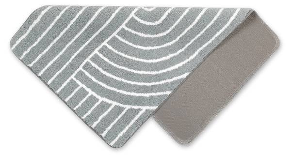 Badteppich Hilda Grau - Polyester - 60 x 2 x 100 cm