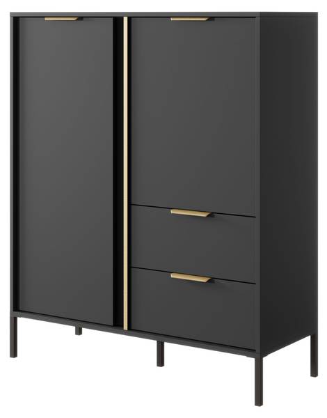 Highboard LARS Grau - Holzwerkstoff - 104 x 124 x 40 cm