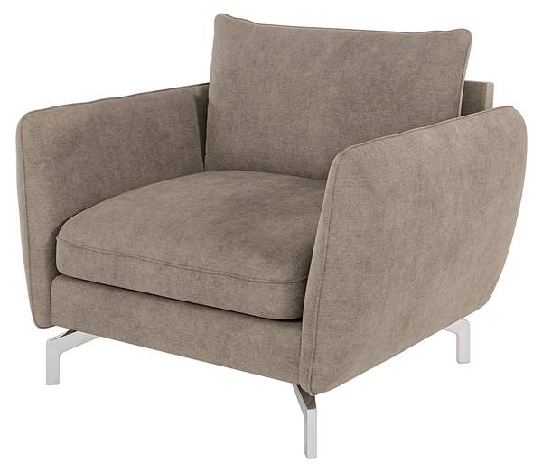 Modernes Sessel Avanti mit Silber Füßen Beige