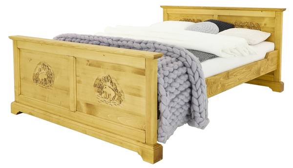 Bett Jagna Gelb - Fichte - 160 x 85 x 200 cm