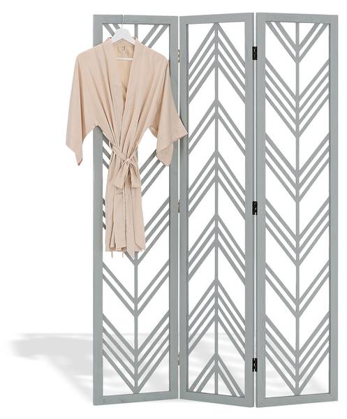 Paravent 2904 Gris - En partie en bois massif - 120 x 170 x 2 cm