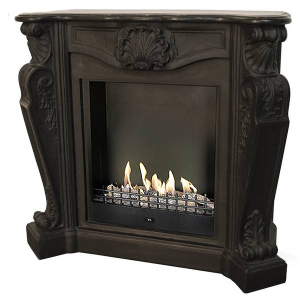 Ethanol-Kamin Louis BCL-B Grau - Steingut - 128 x 111 x 49 cm