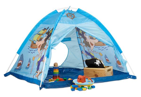 Speeltent piraat in blauw blauw - polyester - 118 x 90 x 115 cm