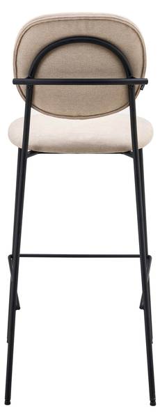 Barhocker 2er-Set Lya Beige - Strukturstoff - Frottee - Stahl - 46 x 108 x 53 cm