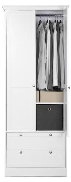 Schrank LANDWOOD Weiß - Holzwerkstoff - 51 x 200 x 80 cm