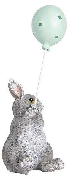 Dekorationsfigur Kaninchen Easter&Ander Grau - Kunststoff - 6 x 18 x 7 cm